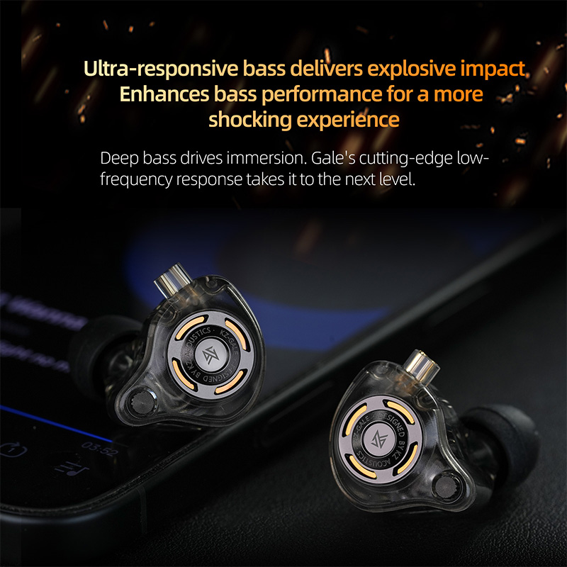 KZ Gale In-Ear Gaming Earphones E-sports Bass Metal Earbuds for Video Game Stage Live Sound Headphones