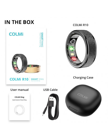 COLMI R10 Smart Ring with Charging Case for Men Women, Health and Slee