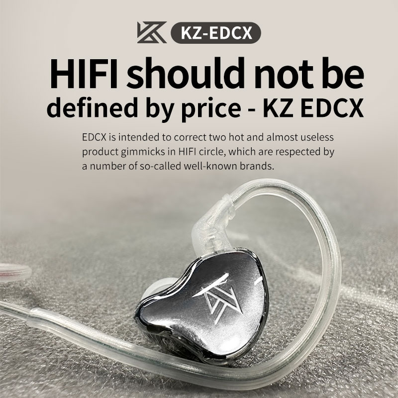 KZ EDCX In-Ear Wired Earphone Monitor HiFi Music Headphones Sport Noise Reduction Game Bass DJ Outdoor Earbuds Dynamic Headset