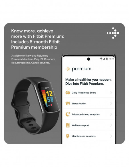 Fitbit Charge 5 Advanced Health & Fitness Tracker with Built-in GPS St