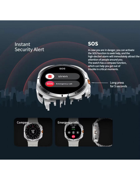 2025 Galaxy Watch 7 Ultra 47mm Smart Watch Bluetooth Call Men GPS NFC 