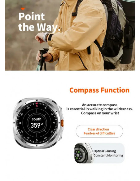 2025 Galaxy Watch 7 Ultra 47mm Smart Watch Bluetooth Call Men GPS NFC 