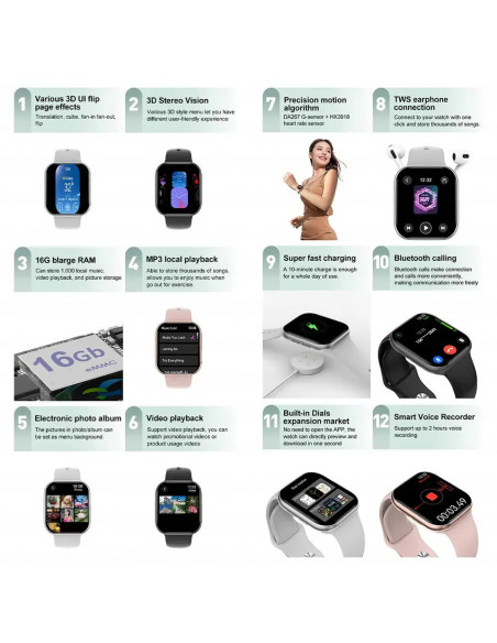 2025 New For Apple GPS Watch 10 Smart Watch Men HD AMOLED Memory Music