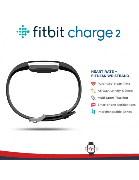 Fitbit Charge 2 smart wristband heart rate monitoring exercise pedomet