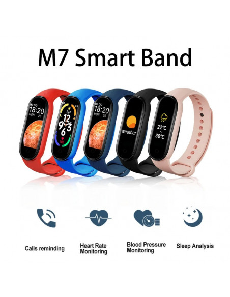 M7 Smart Band Watch Silicone Heart Rate Smart Band Varied Dials Fitnes