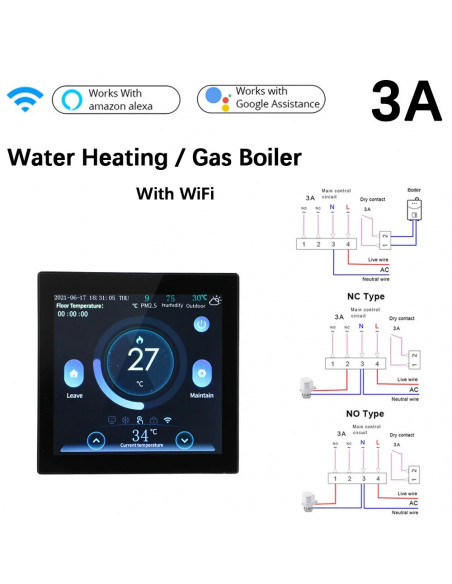 Tuya WiFi Smart Thermostat with CO2 and Humidity Sensor Temperature Co