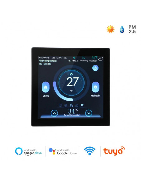 Tuya WiFi Smart Thermostat with CO2 and Humidity Sensor Temperature Co