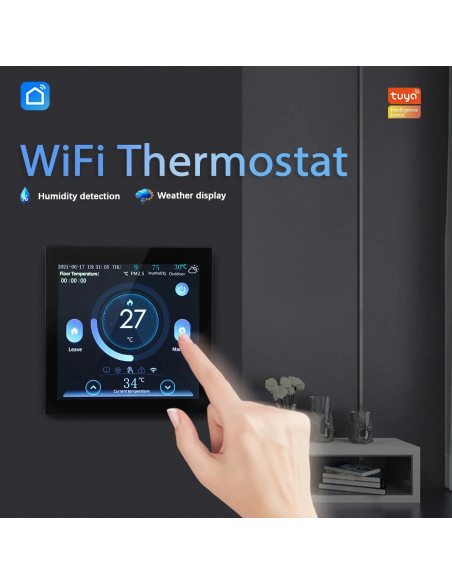 Tuya WiFi Smart Thermostat with CO2 and Humidity Sensor Temperature Co