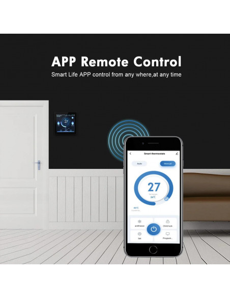 Tuya WiFi Smart Thermostat with CO2 and Humidity Sensor Temperature Co