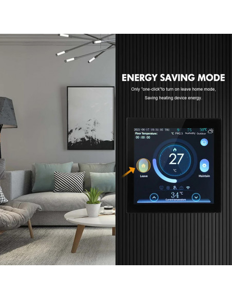 Tuya WiFi Smart Thermostat with CO2 and Humidity Sensor Temperature Co
