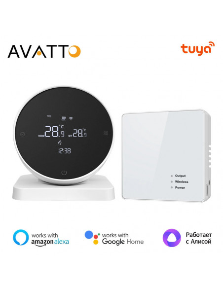 AVATTO Tuya WiFi Smart Thermostat，RF Wireless Receiver Temperature Con