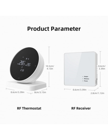 AVATTO Tuya WiFi Smart Thermostat，RF Wireless Receiver Temperature Con