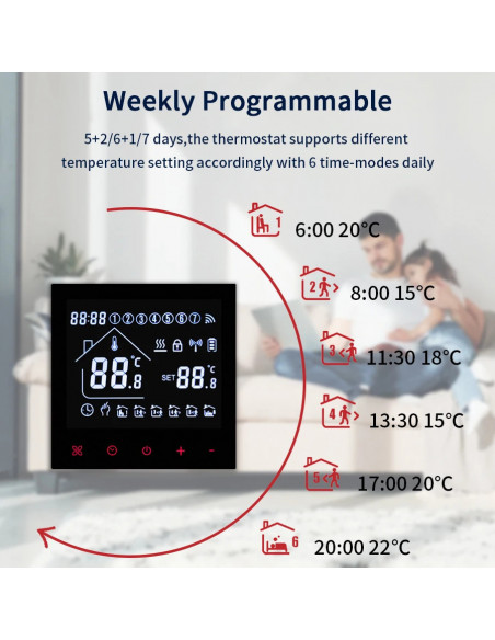 Smart Thermostat Wifi/NO Wifi Tuya Electric Floor Heating Temperature 