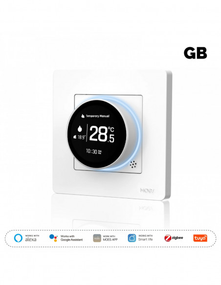 MOES Tuya ZigBee Smart Knob Thermostat Star Ring Series Temperature Co