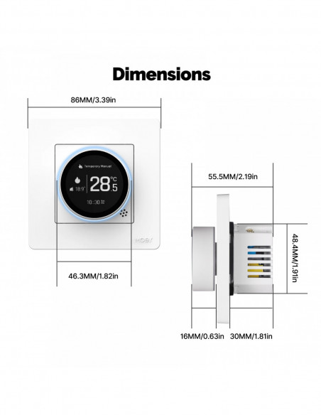 MOES Tuya ZigBee Smart Knob Thermostat Star Ring Series Temperature Co