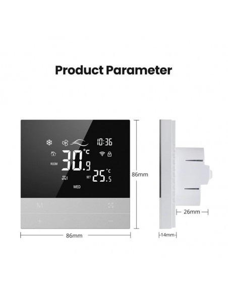 AVATTO Tuya WiFi Smart Central Air Conditioning Thermostat，Heating And