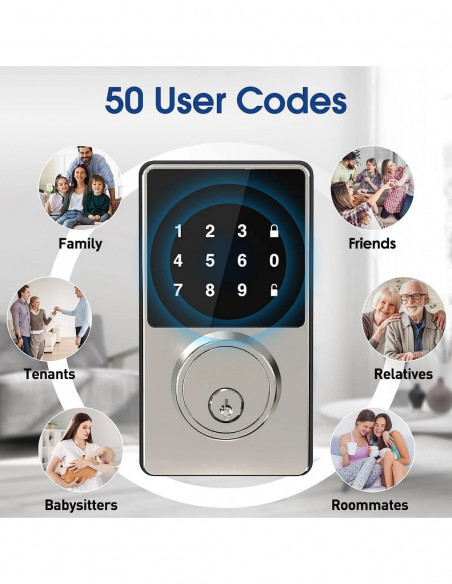 Smart Lock with password, Keyless Entry Door Lock with Touchscreen Key