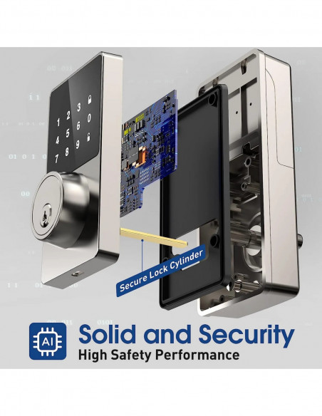 Smart Lock with password, Keyless Entry Door Lock with Touchscreen Key