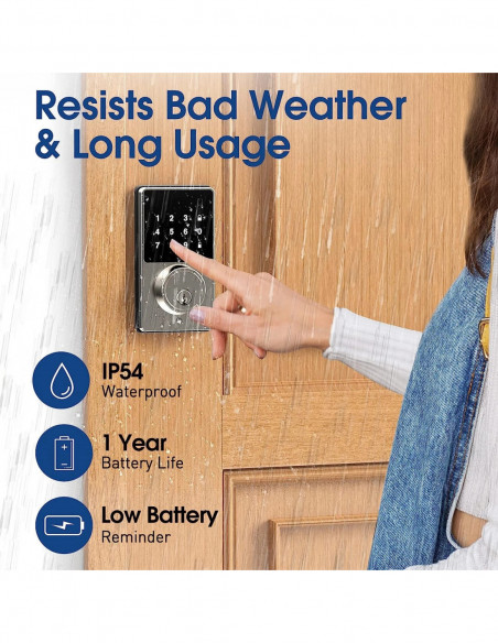 Smart Lock with password, Keyless Entry Door Lock with Touchscreen Key