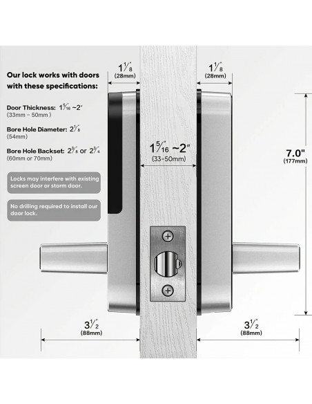 Smart Fingerprint Door Lock App Remote Control Keyless WIFI Digital To