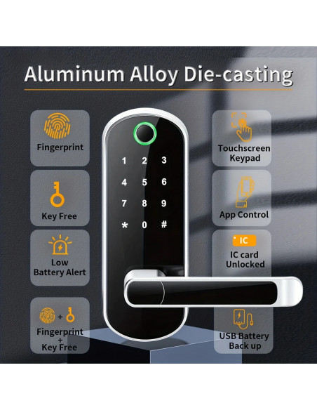 Smart Fingerprint Door Lock App Remote Control Keyless WIFI Digital To