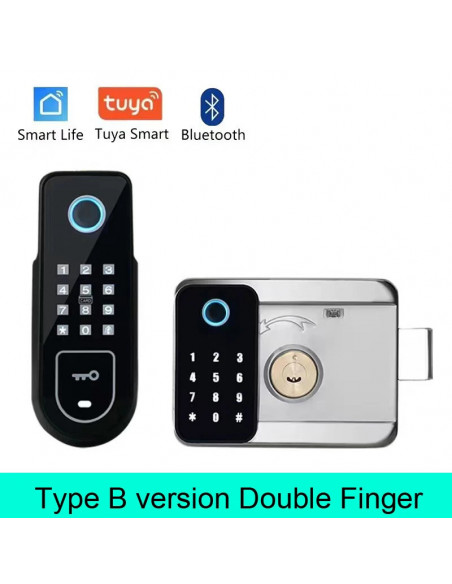 Bluetooth Tuya App Fingerprint Smart Door Lock Gate Password RFID Card