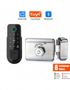 Bluetooth Tuya App Fingerprint Smart Door Lock Gate Password RFID Card