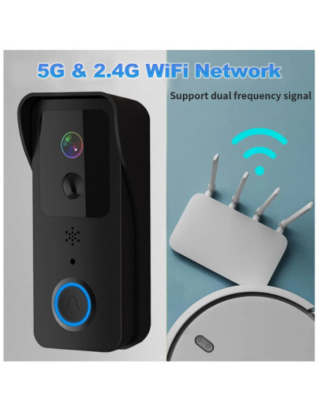 5G 2.4G WiFi Video Doorbell 1080P Tuya Smart Outdoor Wireless Intercom