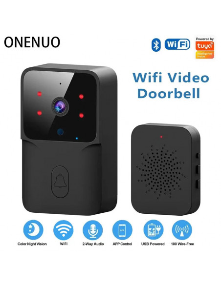 ONENUO WiFi Doorbell Home Tuya WiFi Wireless Doorbell DC AC Battery Po
