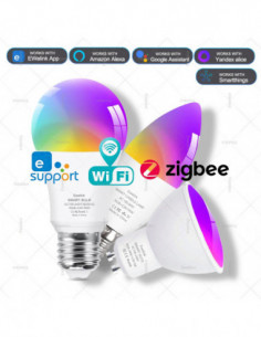 WiFi Zigbee Smart LED Light Bulb E27 E14 GU10 Dimmable RGBCW LED Lamp 