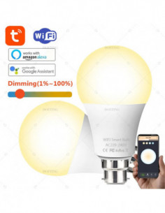 Tuya WiFi B22 Smart Life Dimmable Bulb UK Standard AC220V LED Light Ap