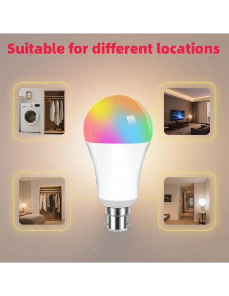 Tuya Wifi Bluetooth smart light bulb LED RGB Smart Light B22 220V 85-2
