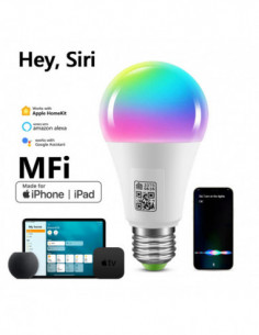 MFI Certified Homekit LED Smart Wifi Light Bulb E27 Smart Lamp Multico