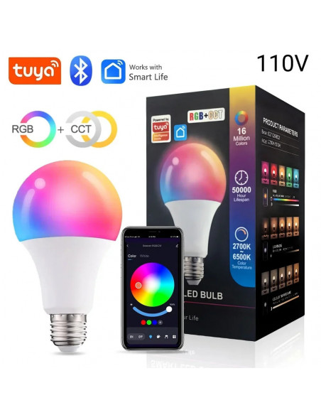 Tuya E27 Led Light Bulbs Bluetooth Smart Bulb 9W Color Changing Light 