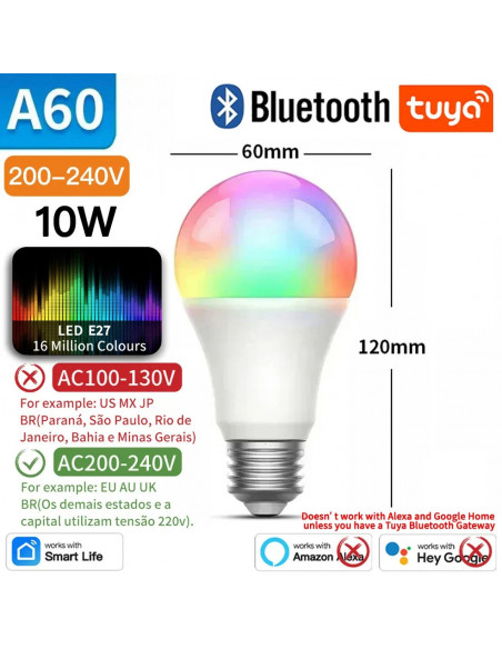 TNCE Tuya E27 Bulb Bluetooth/WIFI/Zigbee, Dimmable Light LED lamp 2700
