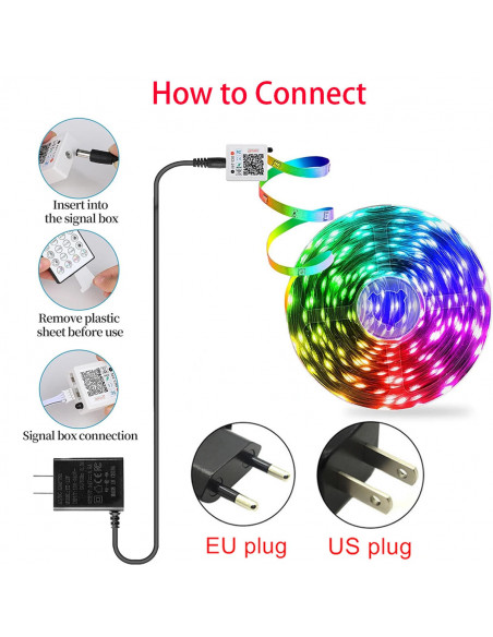 Led Lights for Room Music Sync RGB Led Strip Lights 10m 20m 30m Flexib
