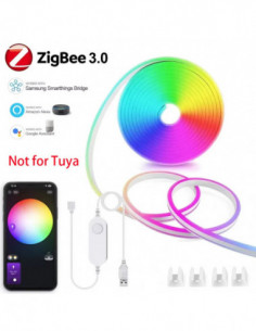 1-5M USB Zigbee 3.0 RGB Neon LED Strip Lights Waterproof Dimmable Flex