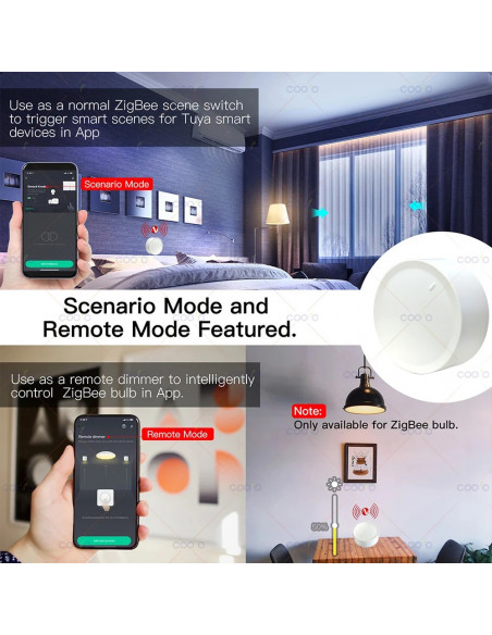 New Tuya ZigBee Smart Knob Switch DIY Wireless Scene Button Rotatable 