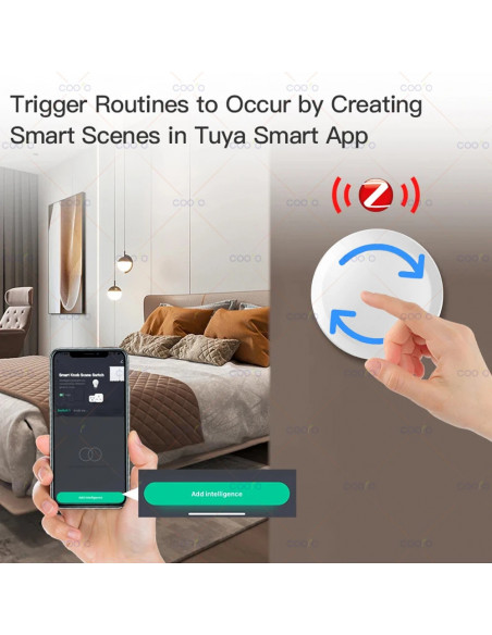 New Tuya ZigBee Smart Knob Switch DIY Wireless Scene Button Rotatable 