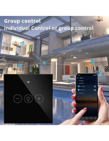 Tuya WiFi EU Smart Dimmer Switch Light Wireless Touch Smart Life APP V