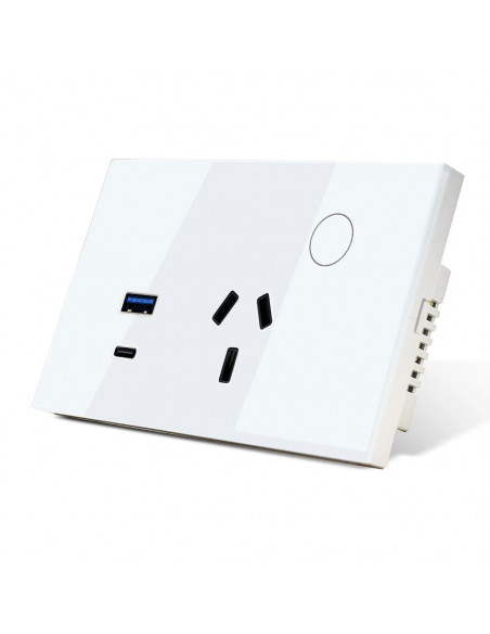 LiwoKit AU Tuya Wifi Wall Socket Smart WIFI Plug USB TYPE-C PD 30W Arg