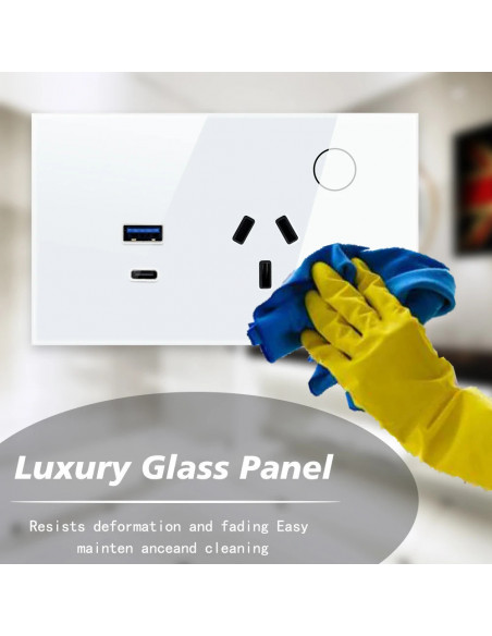 LiwoKit AU Tuya Wifi Wall Socket Smart WIFI Plug USB TYPE-C PD 30W Arg
