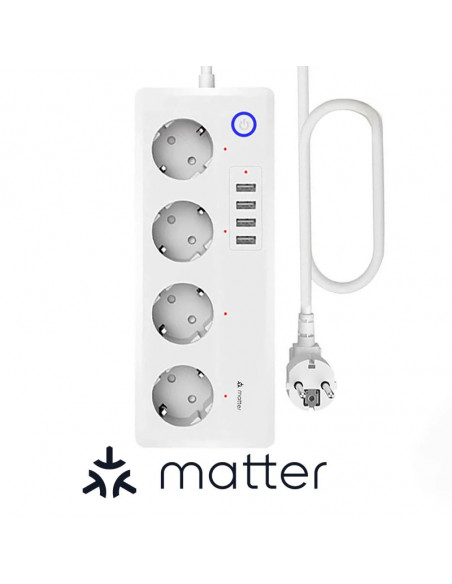 BORUIDAPLS Matter Smart Power Strip EU Plug Socket With SmartThings Ap