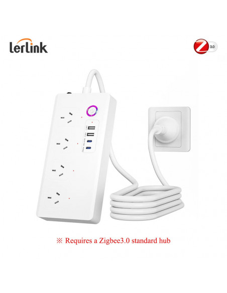 Australia ZigBee 3.0 Smart Power Strip Surge Protector with 4 Individu