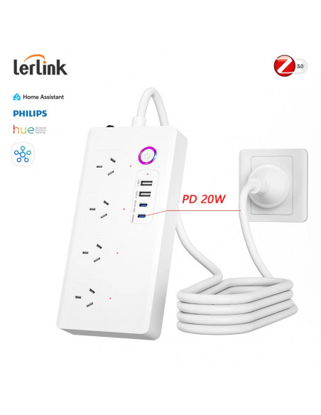 Australia ZigBee 3.0 Smart Power Strip Surge Protector with 4 Individu