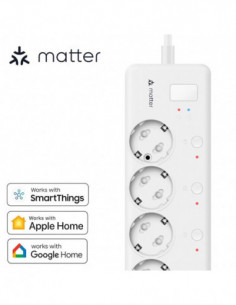 BORUIDAPLS Matter Smart Plug EU 16A Power Strip Works With SmartThings