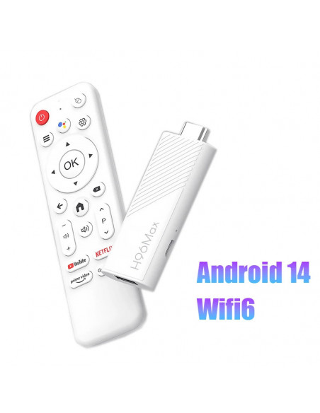 Smart TV Stick H96 MAX H313 Wifi6 Android 14 BT5.0 Quad Core Home Medi