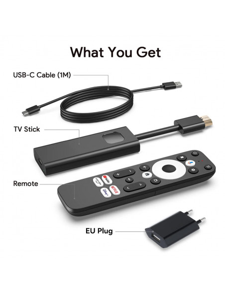 UBISHENG Android TV Stick GD1 4K Streaming Media Player Amlogic S905Y4