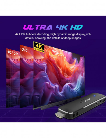 Mortal Wi-Fi 6 Streaming Stick Q8 Ultra 4K HDR Android14 AllwinnerH313