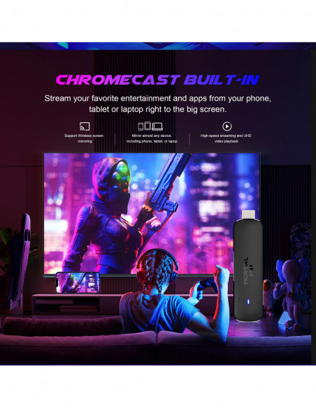 Mortal Wi-Fi 6 Streaming Stick Q8 Ultra 4K HDR Android14 AllwinnerH313